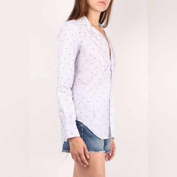 Frank & Eileen blue & white stripe red crab Frank button down shirt - Medium - Picture 2 of 3